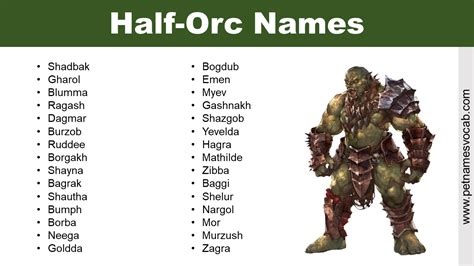 half-orc names